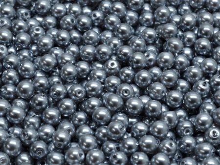 4mm Czech Round Druk Bead, Blue Grey Pearl, 50 pieces Sale