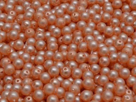 4mm Czech Round Druk Bead, Matte Peach Pearl, 50 pieces Sale