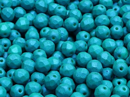 6mm Czech Fire Polish Round Bead, Tropical Mint, 50 pieces Sale