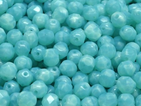 6mm Czech Fire Polish Round Bead, Blue, 50 pieces Online