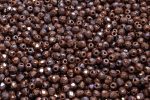 3mm Czech Fire Polish Round Bead, Umber Nebula, 50 pieces Fashion