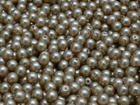 4mm Czech Round Druk Bead, Matte Beige Pearl, 50 pieces Online Hot Sale