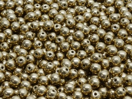 4mm Czech Round Druk Bead, Jet Gold Bronze, 50 pieces Discount