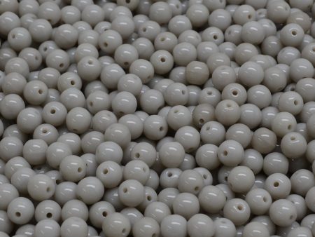 4mm Czech Round Druk Bead, Ashen Grey, 50 pieces Sale