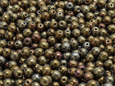 4mm Czech Round Druk Bead, Iris Brown, 50 pieces Online Sale