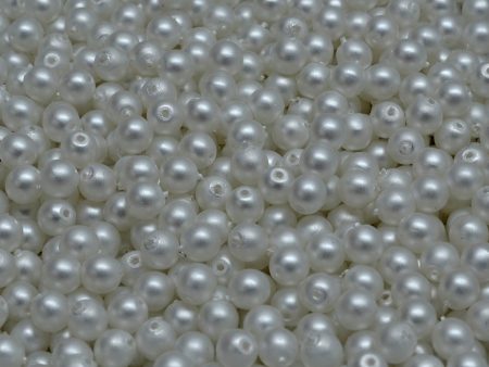 4mm Czech Round Druk Bead, Matte White Pearl, 50 pieces Online