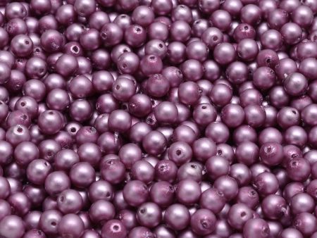 4mm Czech Round Druk Bead, Matte Lavender Pearl, 50 pieces For Cheap