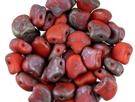 Ginko Beads, Matte Opaque Lt Red Rembrandt, 8 grams For Sale