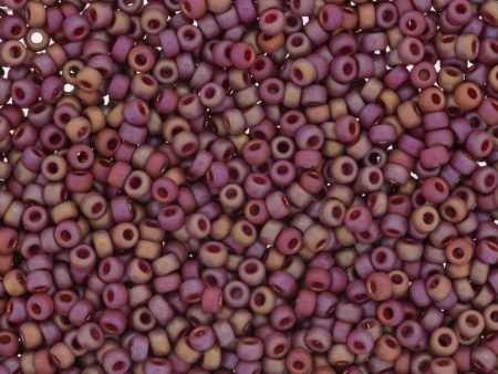 Miyuki 11 Round Seed Bead, 11-4696, Matte Opaque Glazed Trillium Red AB Online Sale