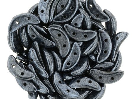 CzechMates Two Hole Crescent, Hematite Online Sale