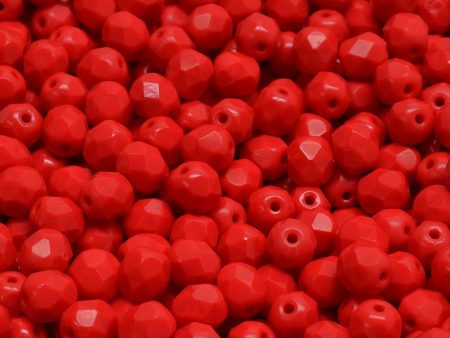 6mm Czech Fire Polish Round Bead, Red, 50 pieces Sale