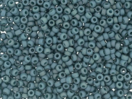 Miyuki 11 Round Seed Bead, 11-4702, Matte Opaque Glazed Nile Blue AB Supply