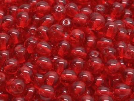 6mm Czech Round Druk Bead, Ruby, 50 pieces Supply