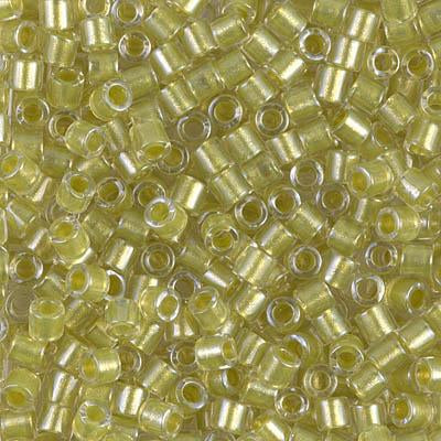 Miyuki Delica Bead 8 0, DBL0910, Sparkling Yellow Green Lined Crystal Supply