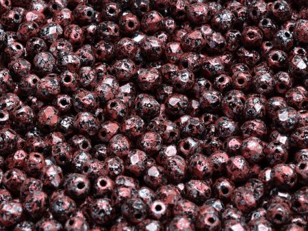 4mm Czech Fire Polish Round Bead, Tweedy Red, 50 pieces Sale