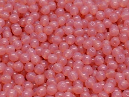 4mm Czech Round Druk Bead, Opal Rose, 50 pieces For Cheap