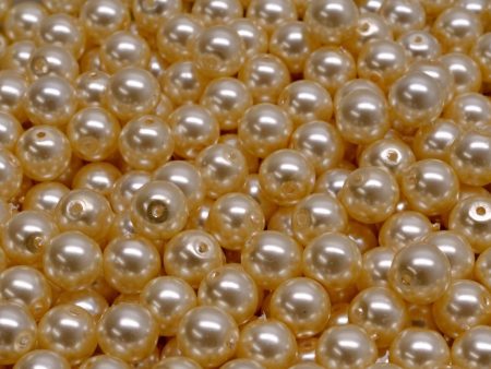 6mm Czech Round Druk Bead, Champagne Pearl, 50 pieces Online Hot Sale