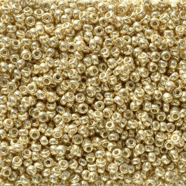 Miyuki 11 Round Seed Bead, 11-5101, Duracoat Galvanized Pale Gold Online Sale