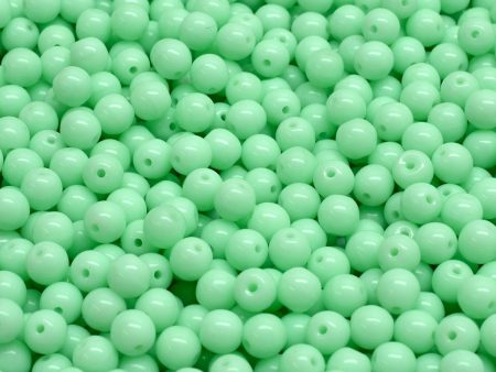 4mm Czech Round Druk Bead, Light Honeydew, 50 pieces on Sale