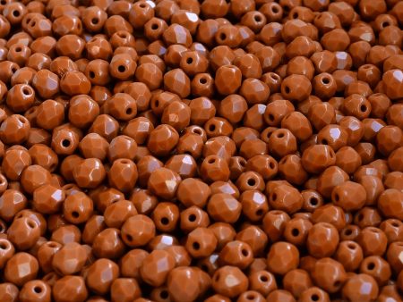 4mm Czech Fire Polish Round Bead, Umber, 50 pieces Fashion