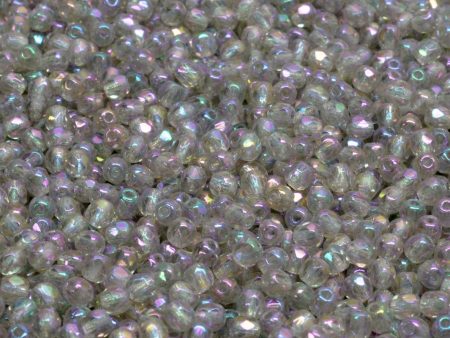 3mm Czech Fire Polish Round Bead, Black Diamond Purple Iris, 50 pieces Online Sale