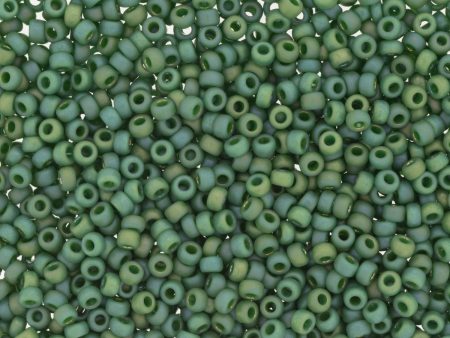 Miyuki 11 Round Seed Bead, 11-4699, Matte Opaque Glazed Turtle Green AB Online Sale