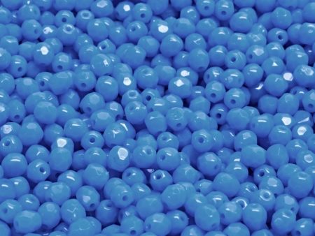 4mm Czech Fire Polish Round Bead, Cornflower Blue, 50 pieces For Cheap