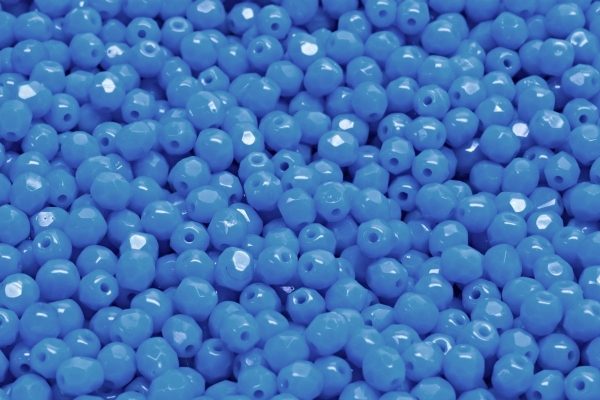 4mm Czech Fire Polish Round Bead, Cornflower Blue, 50 pieces For Cheap