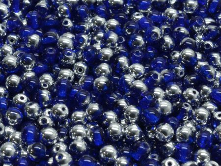 4mm Czech Round Druk Bead, Sapphire Labrador, 50 pieces For Cheap