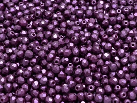 3mm Czech Fire Polish Round Bead, Pastel Bordeaux, 50 pieces For Sale