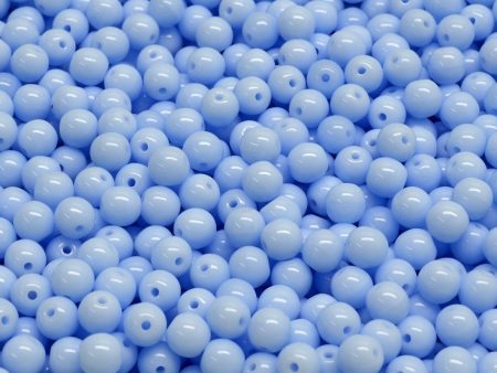 4mm Czech Round Druk Bead, Baby Blue, 50 pieces For Discount