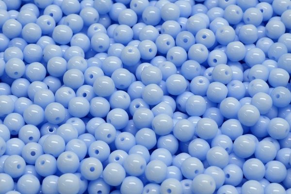 4mm Czech Round Druk Bead, Baby Blue, 50 pieces For Discount