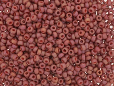 Miyuki 11 Round Seed Bead, 11-4695, Matte Opaque Glazed Carnelian AB Online Sale