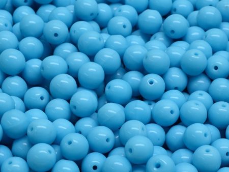 6mm Czech Round Druk Bead, Turquoise Blue, 50 pieces Cheap