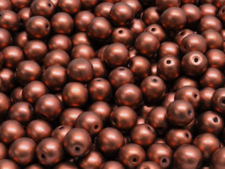 6mm Czech Round Druk Bead, Bronze Red Matte, 50 pieces Cheap