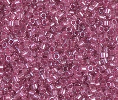 Miyuki Delica Bead 10 0, DBM0902, Sparkling Peony Pink Lined Crystal Supply