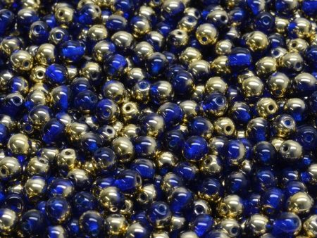 4mm Czech Round Druk Bead, Sapphire Amber, 50 pieces Online Hot Sale