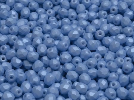 4mm Czech Fire Polish Round Bead, Blue Pearl, 50 pieces Supply