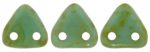 CzechMates Two Hole Triangle, Opaque Turquoise Picasso Supply