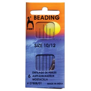 Pony Beading Needles Assorted Sizes, 6 pack For Sale