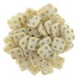 CzechMates QuadraTile 6mm Czech Glass Four Hole Bead, Luster - Opaque Champagne For Sale