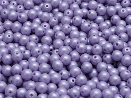 4mm Czech Round Druk Bead, Lilac Pearl, 50 pieces Discount