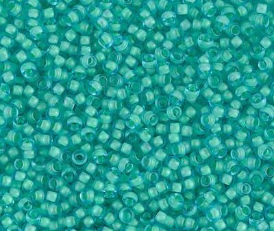 Miyuki 11 Round Seed Bead, 11-1927, Semi-Frosted Mint Lined Aqua Online