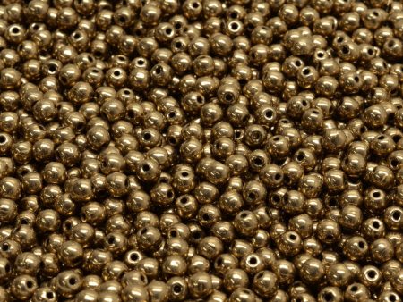 3mm Czech Round Druk Bead, Jet Gold Bronze, 50 pieces Online