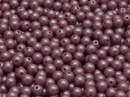 4mm Czech Round Druk Bead, Lila Pearl, 50 pieces Supply