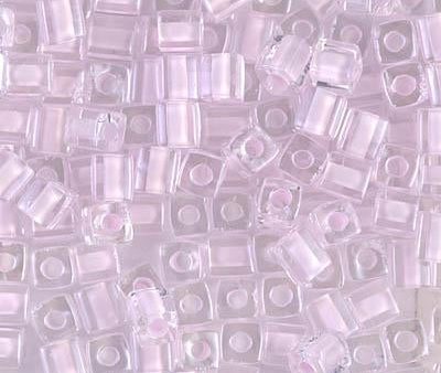 Miyuki 4mm Cube, SB-207, Pink Lined Crystal Cheap