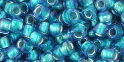 Toho 6 0 Round Japanese Seed Bead, TR6-274, Inside Color AB Crystal Green Teal Lined Sale