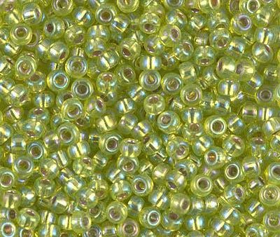 Miyuki 8 Round Seed Bead, 8-1014, Silver Lined Chartreuse AB, 10 grams Fashion