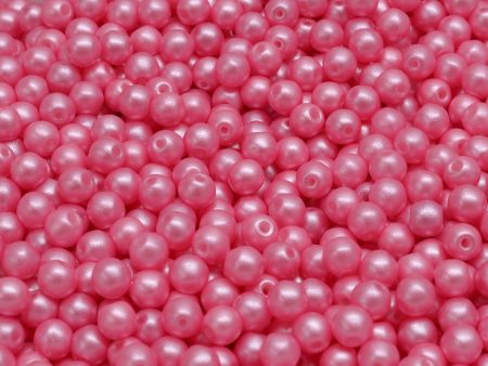 4mm Czech Round Druk Bead, Pearl Shine Light Pink, 50 pieces on Sale