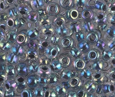 Miyuki 6 Round Seed Bead, 6-283, Noir Lined Crystal AB, 10 grams Supply